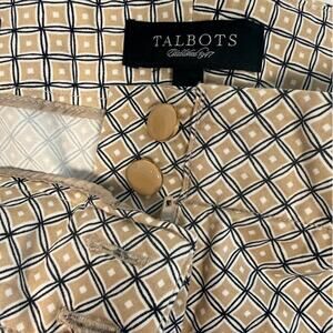 Talbots Heritage Fit Crop Geometric Pants Size 8 Officecore Workwear